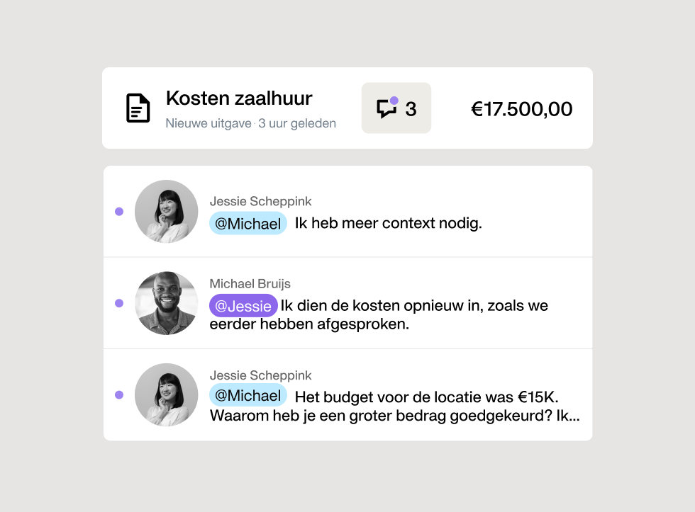 Afbeelding van de nieuwe in-app communicatie